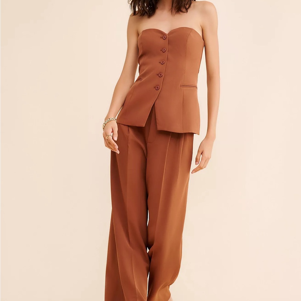 Astr Brown Wide-Leg Pants